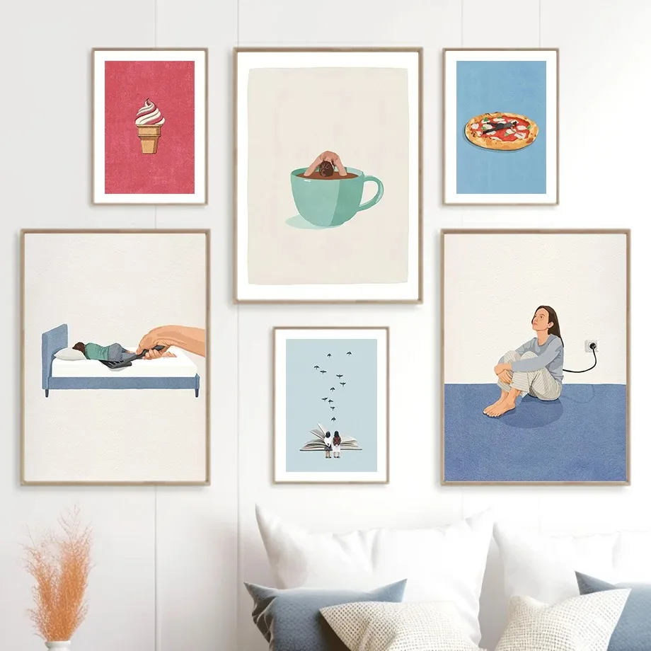 Home Cooking Reading - Pôster de Arte em Tela com