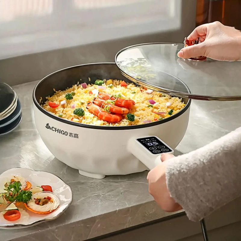 Home Cooking Electric - Panela elétrica multifuncional, fritadeira elétrica antiaderente