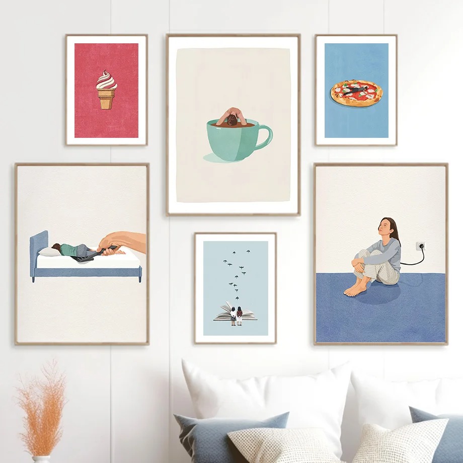 Home Cooking Reading - Pôster de Arte em Tela com