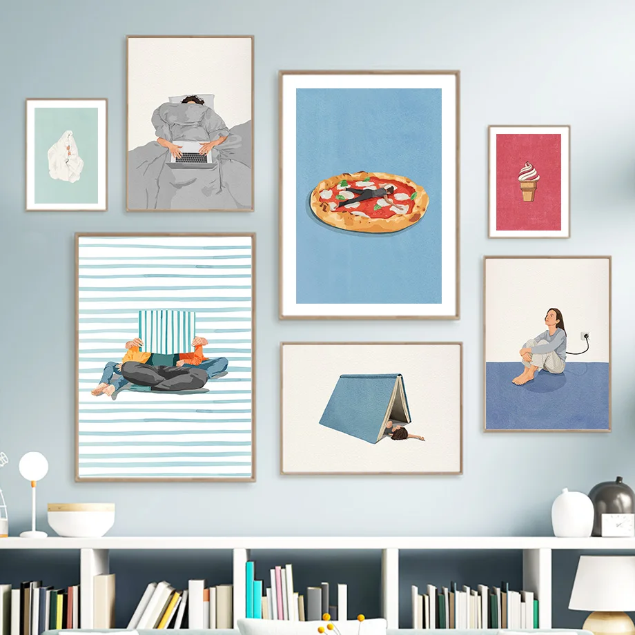 Home Cooking Reading - Pôster de Arte em Tela com