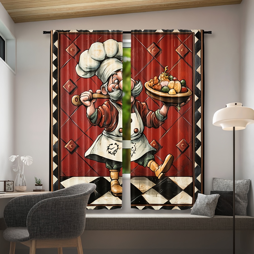 Cortinas de Cozinha com Desenh - Home Cooking In French avaliação e preço