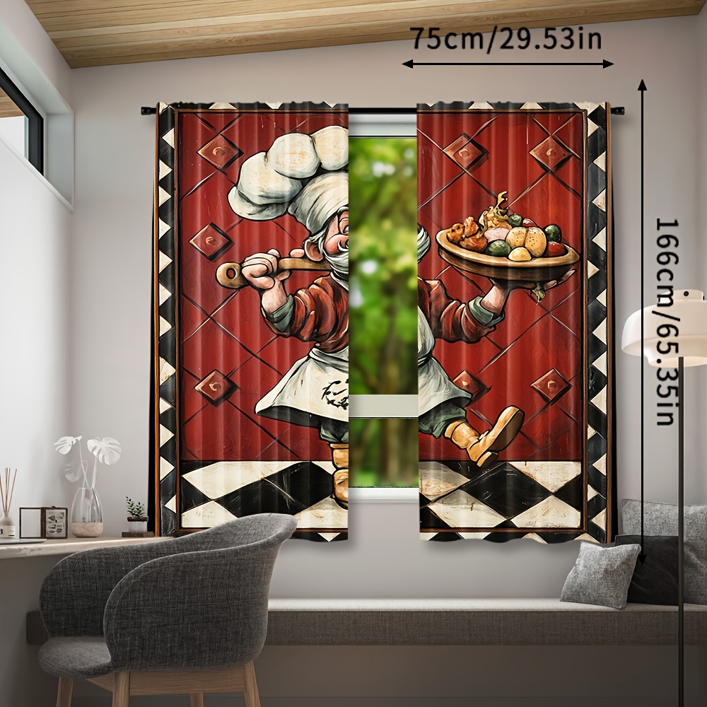 Cortinas de Cozinha com Desenh - Home Cooking In French avaliação e preço