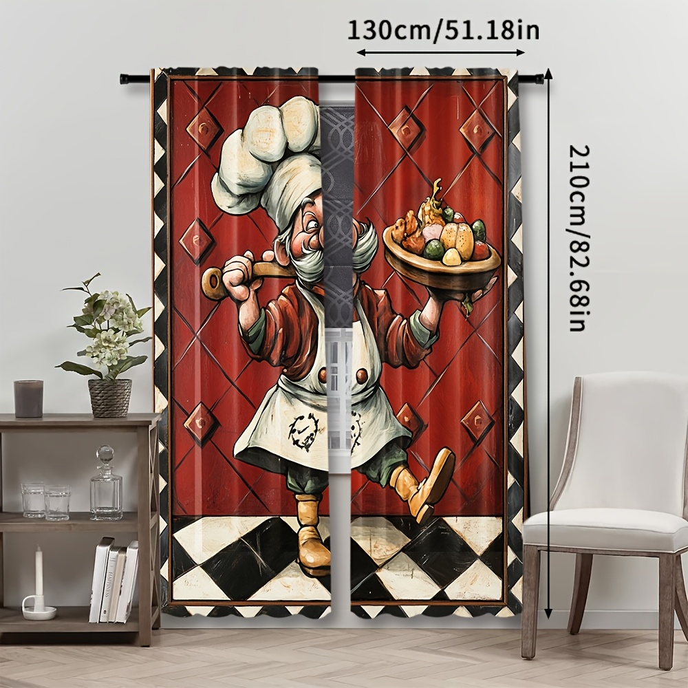 Cortinas de Cozinha com Desenh - Home Cooking In French avaliação e preço