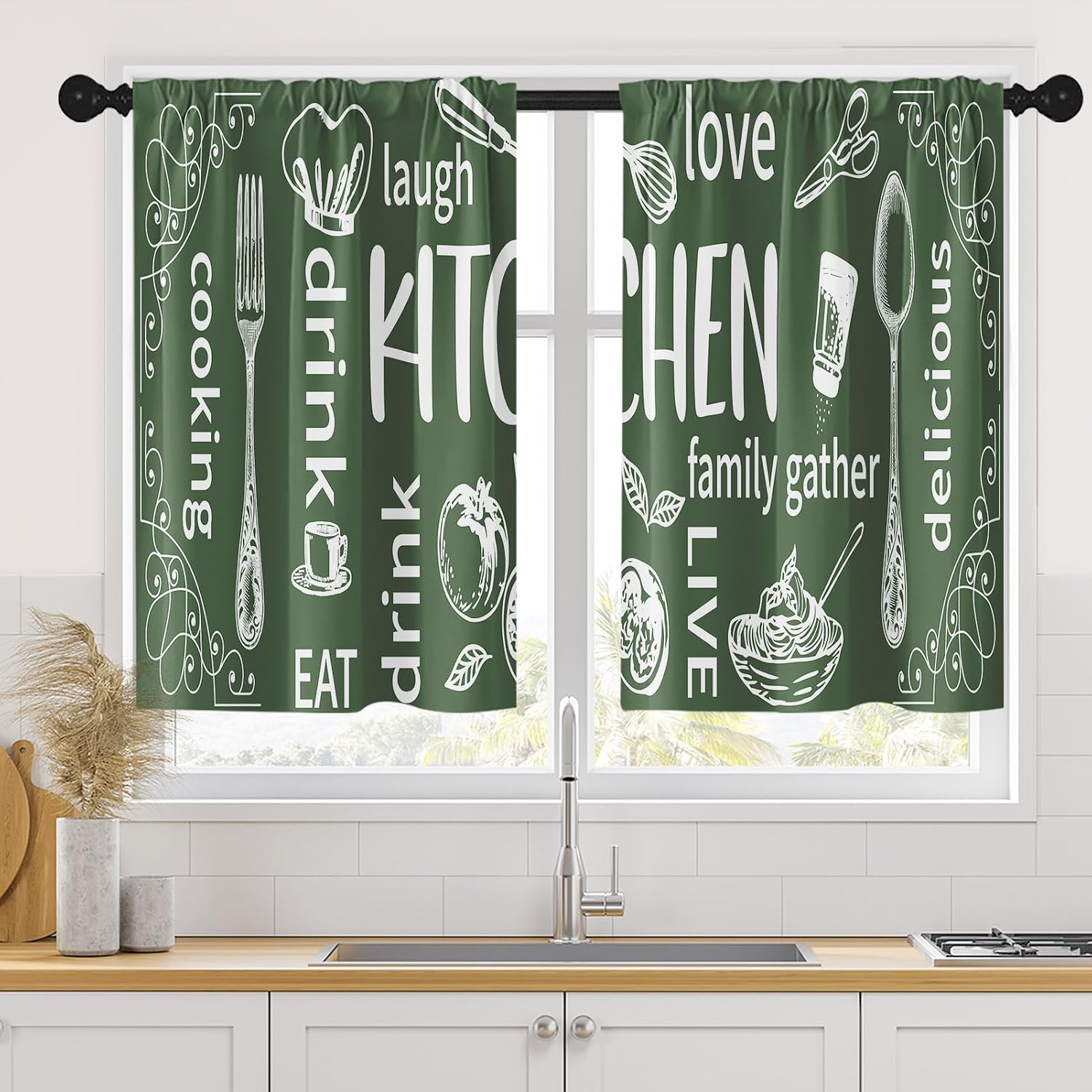 Par de Cortinas Estéticas para - Home Cooking In French avaliação e preço
